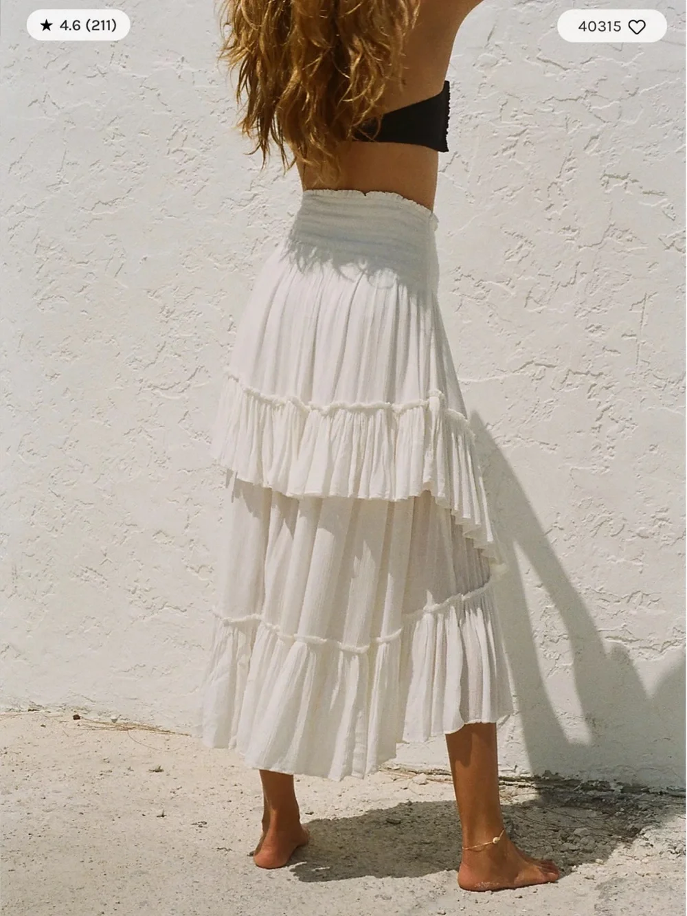 Free People The Convertible Skirt Smocked Strapless MIDI Dress S